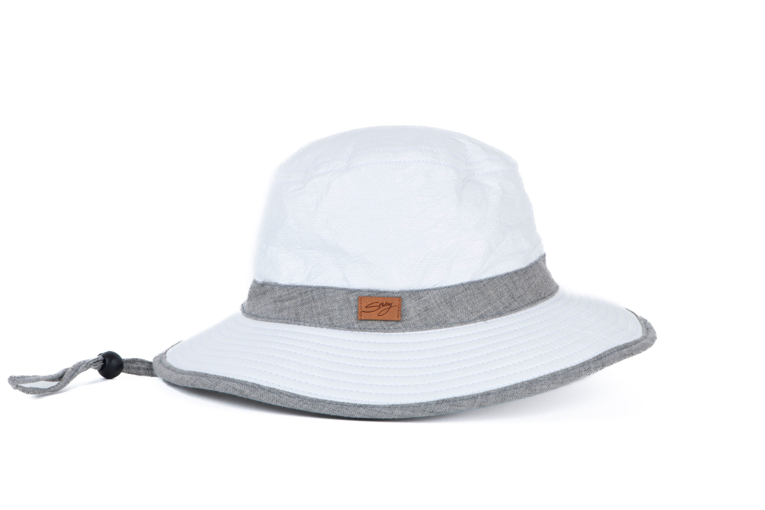 DEFECTUEUX - Chapeau moyen bord Naturel Blanc / Gris souris