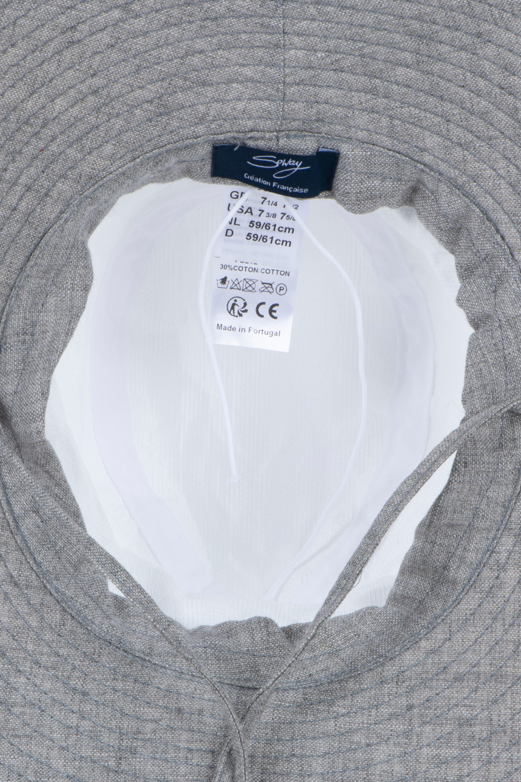 DEFECTUEUX - Chapeau moyen bord Naturel Blanc / Gris souris - Image 3