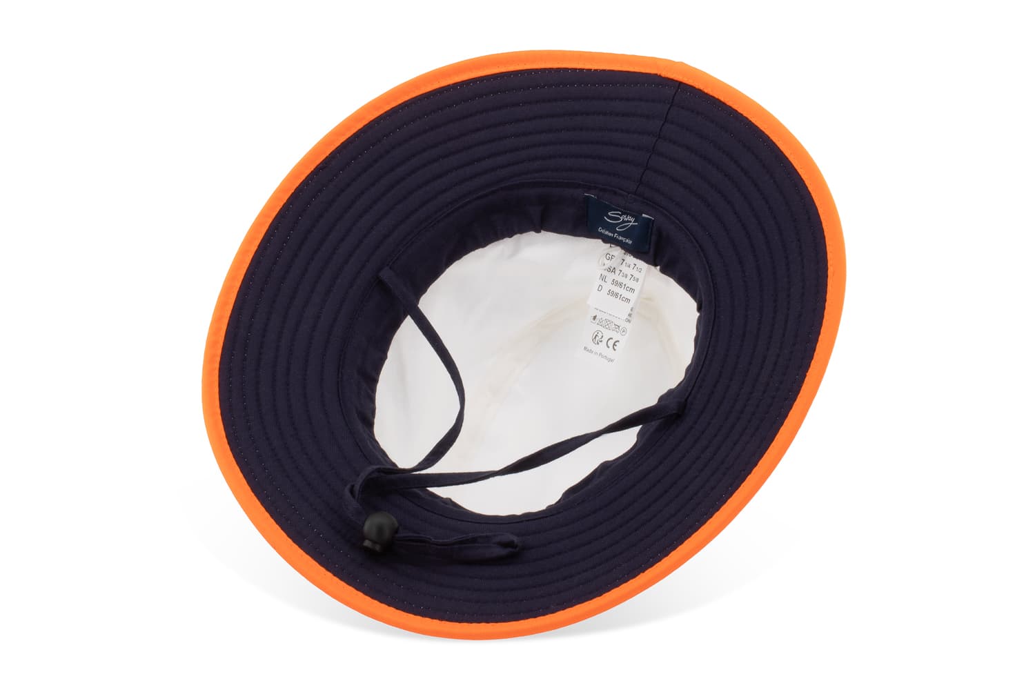 Chapeau anti-UV moyen bord orange / marine