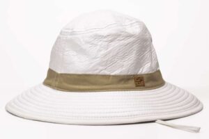 Chapeau anti-UV moyen bord blanc / ficelle